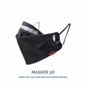 Masker kain 3D V2 Footstep Premium Huron 3ply - Waterproof