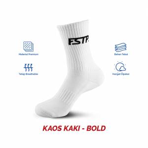 Kaos Kaki Motif Bold Socks White