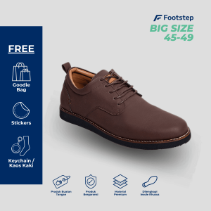 Sepatu Casual Derby Big Size Jumbo Alaska Darkbrown